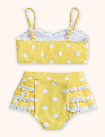 Polka Dot Suspender Swimsuit